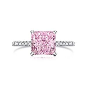 S925 sterling silver sweet pink ring.